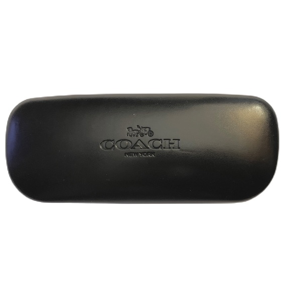 COACH Hardshell Clamshell Black Leather Glasses Sunglasses Case - Picture 2 of 2